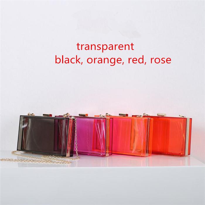 2020 Manufacturer fashion women cosmetic box evening purse clear clutch acrylic bag