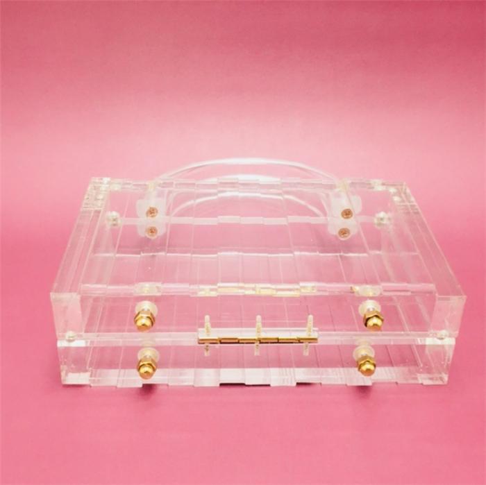 2020 Retail fashion luxury transparent acrylic handle clear purses women handbags