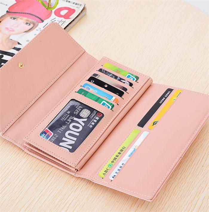 Bulk cheap fashion crown decoration trifold womens clutch purse