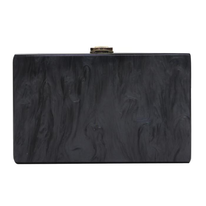 Fashion custom blank plain beige pearl white acrylic purse clutch bag women