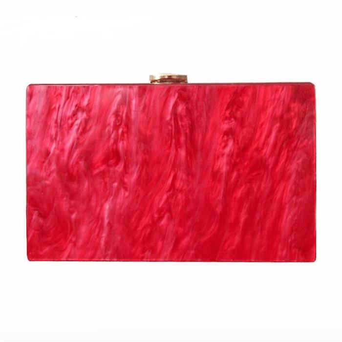 Fashion custom blank plain beige pearl white acrylic purse clutch bag women