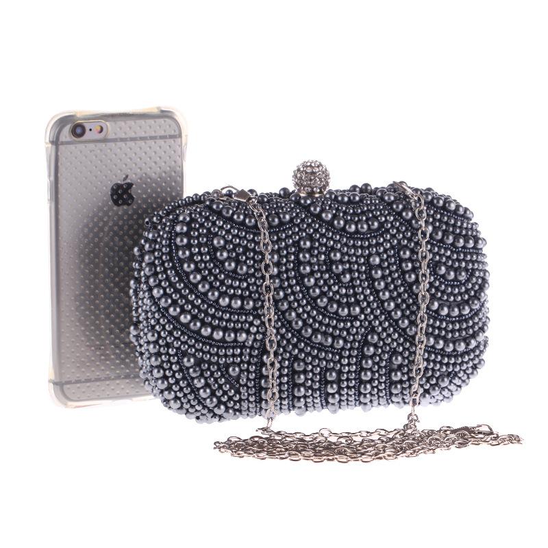Fashion exquisite handmade mother pearls beaded woman clutch bags
