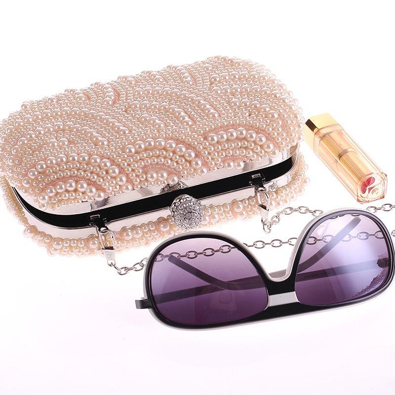 Fashion exquisite handmade mother pearls beaded woman clutch bags