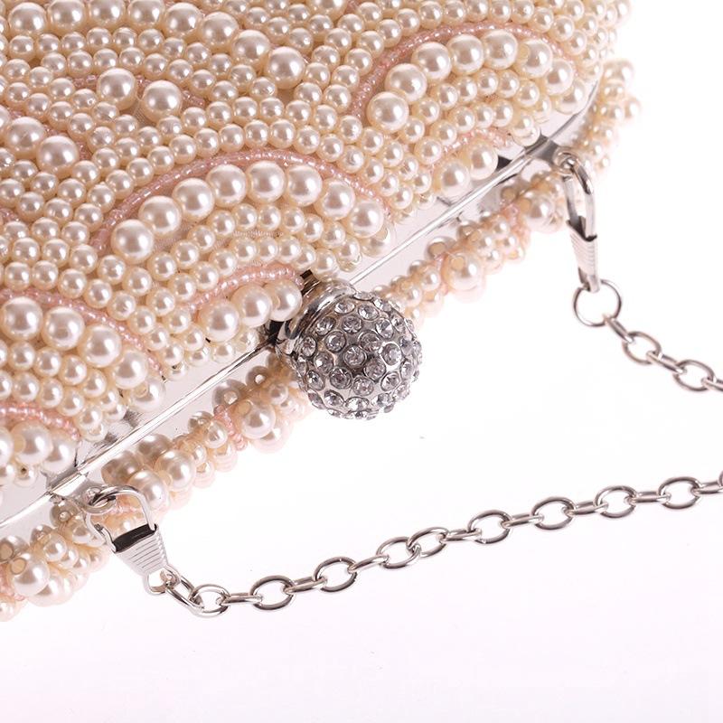 Fashion exquisite handmade mother pearls beaded woman clutch bags