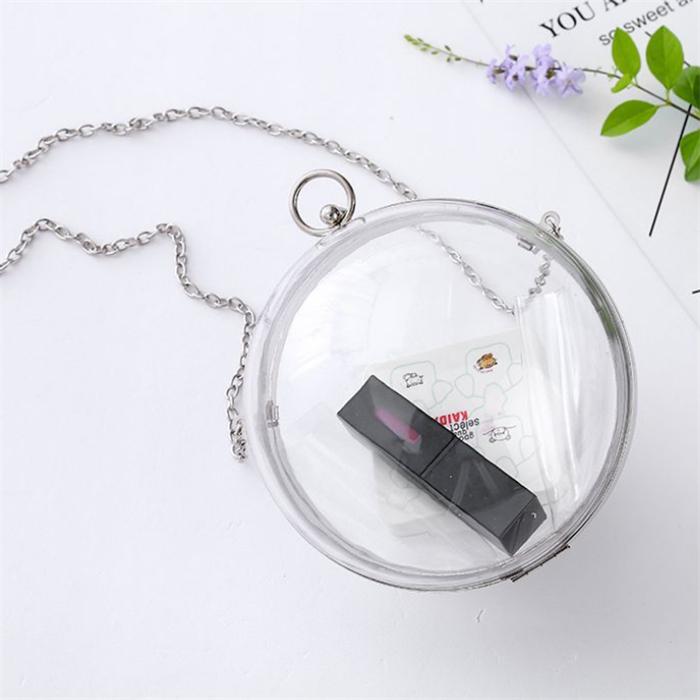 Fashion round ball shape crossbody mini clear acrylic ball purse bag