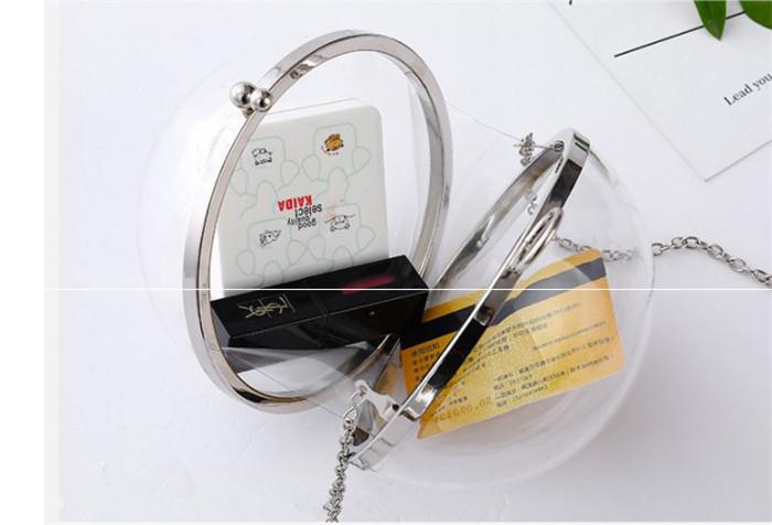 Fashion round ball shape crossbody mini clear acrylic ball purse bag