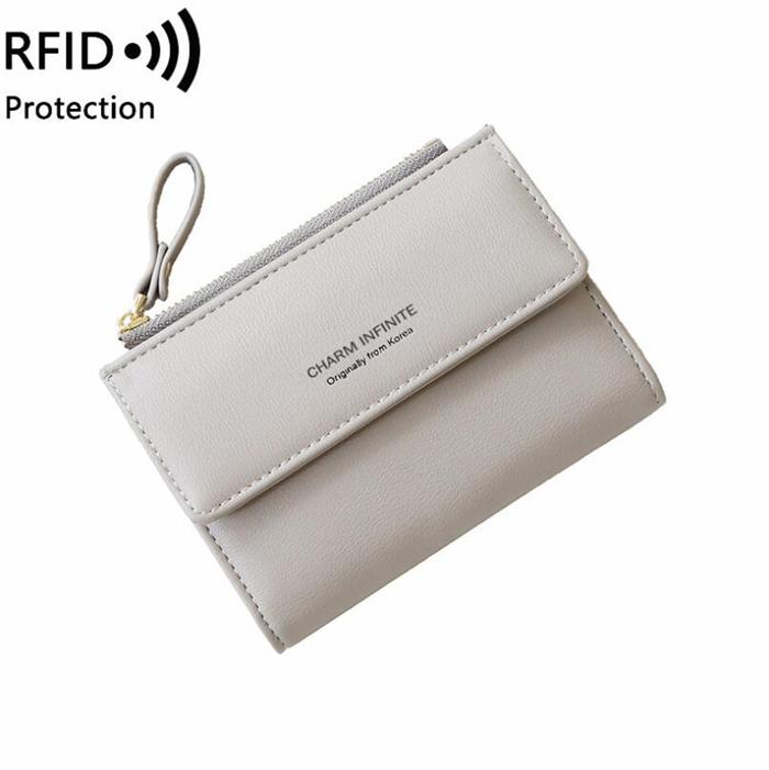 Good quality fashion korea short design RFID bifold pu leather ladies wallet for young teen girls