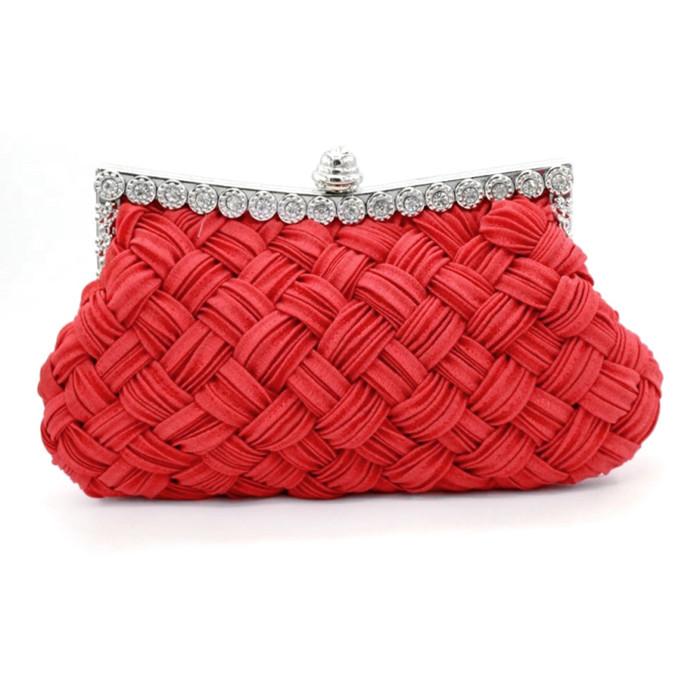 India wholesale fashion rhinestone red bridal ladies clutch purse evening bag