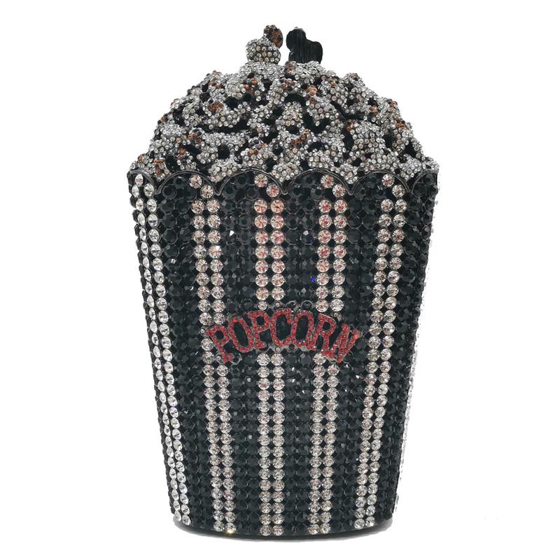 Luxury bling diamond popcorn shape crystal clutch purses rhinestone evening bags