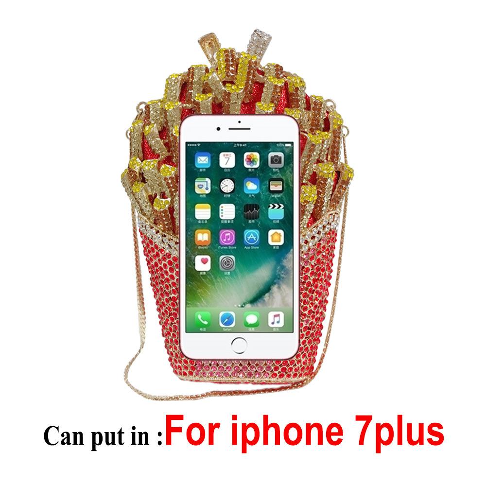 New model crystal rhinestone clutch wedding party diamond french fries women evening bag
