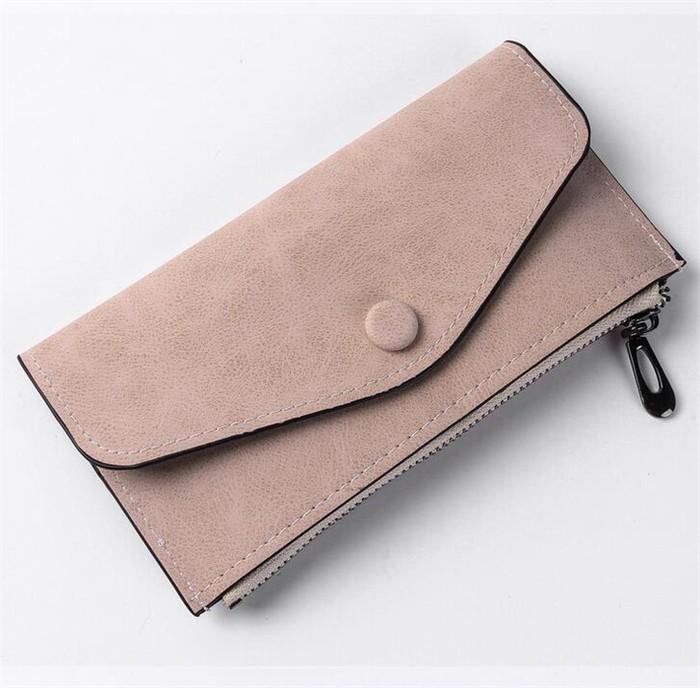 Online shop china low price ladies grey wallet nubuck pu leather